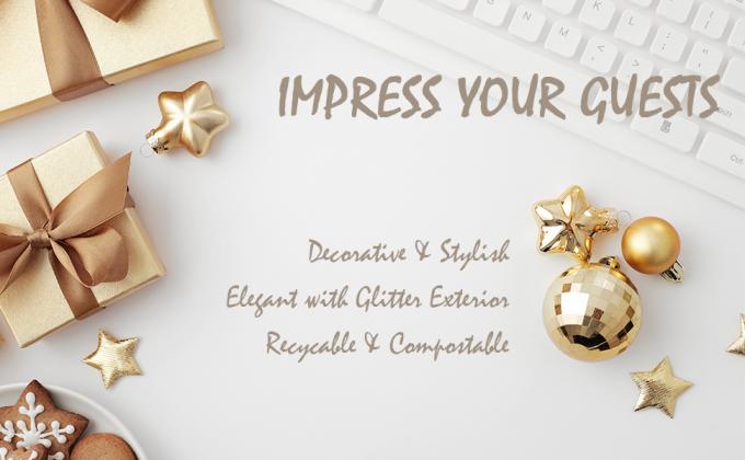 금속성 파티는 골드컵을 상승시켰고 스푼, 장미 금메달 파티 장식, 신부 축하연 장식, 커피컵을 뚜껑을 덮습니다 0