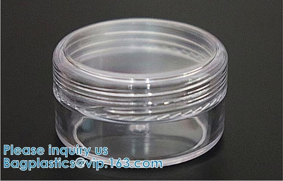 나사 모자 화장품 용기 빈 플라스틱 항아리와 5g 5ml 작은 크림 투명 플라스틱 냄비