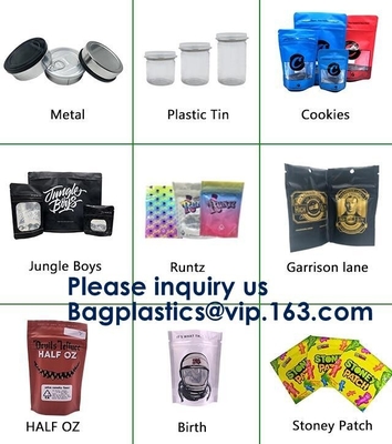어린이 증거 맞춤 인쇄 Mylar 호일 가방 제조, Mylar Zip-Seal Bag, Herb Leaf Gusseted