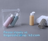 휴대용 매일 개인화 된 디자인 투명 Pvc 지퍼 파우치 가방 가죽 클러치 화장품 가방