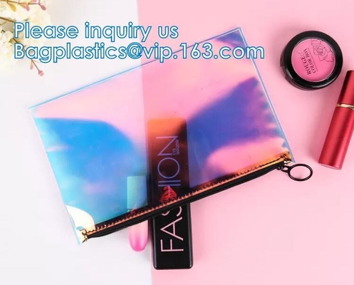 DAZZLING HOLOGRAPHIC, TPU PVC 레이저 화장품 가방, 메이크업 주최자 가방, 젤리 지갑, 행잉 세면도구