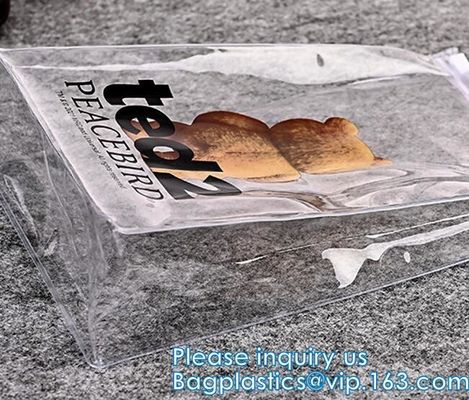 PVC 서리로 덥은 수영복 의류 지플락 플레스틱 포장 부대 슬라이더 지퍼 주머니를 인쇄하는 주문 로고