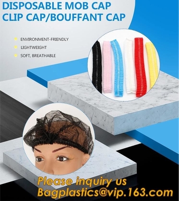 탄성 캡 커버, 의료 일회용 외과용 헤드 캡, 부직포 Bouffant Mob 캡, 헤어 네트 NURSE CAP