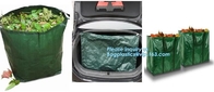 야외 대용량 정원 갤런 방수 녹색 잔디 PE 우븐 쓰레기백, 재활용 야드 폐기물 가방