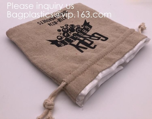 Drawstring 삼베 Natrual 황마 자루 보석 사탕 주머니 크리스마스 웨딩 파티 호의 선물 가방