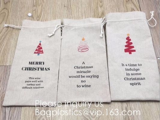 Drawstring 삼베 Natrual 황마 자루 보석 사탕 주머니 크리스마스 웨딩 파티 호의 선물 가방