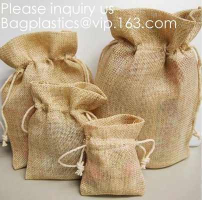 Drawstring 삼베 Natrual 황마 자루 보석 사탕 주머니 크리스마스 웨딩 파티 호의 선물 가방