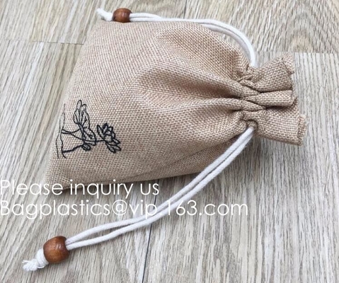 Drawstring 삼베 Natrual 황마 자루 보석 사탕 주머니 크리스마스 웨딩 파티 호의 선물 가방