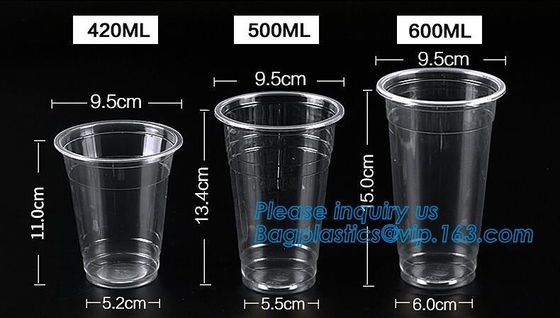 PLA 컴포스타바레 컵, 애완 컵, PP 컵, PS 꼭대기 스낵 컵 밀짚, 식품 가지고 가도록 하는 상자, 샐러드 플라스틱 보울 치수
