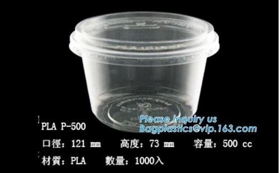 PLA 컴포스타바레 컵, 애완 컵, PP 컵, PS 꼭대기 스낵 컵 밀짚, 식품 가지고 가도록 하는 상자, 샐러드 플라스틱 보울 치수