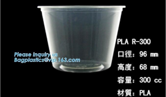 PLA 컴포스타바레 컵, 애완 컵, PP 컵, PS 꼭대기 스낵 컵 밀짚, 식품 가지고 가도록 하는 상자, 샐러드 플라스틱 보울 치수
