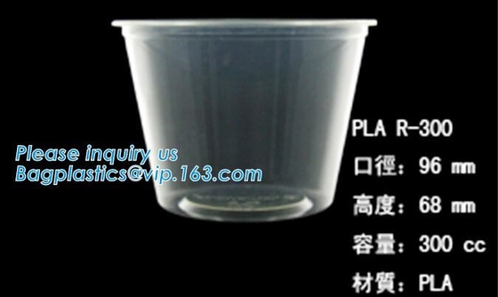 PLA 컴포스타바레 컵, 애완 컵, PP 컵, PS 꼭대기 스낵 컵 밀짚, 식품 가지고 가도록 하는 상자, 샐러드 플라스틱 보울 치수