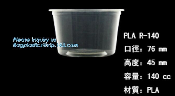 PLA 컴포스타바레 컵, 애완 컵, PP 컵, PS 꼭대기 스낵 컵 밀짚, 식품 가지고 가도록 하는 상자, 샐러드 플라스틱 보울 치수