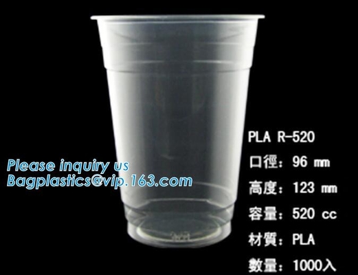 PLA 컴포스타바레 컵, 애완 컵, PP 컵, PS 꼭대기 스낵 컵 밀짚, 식품 가지고 가도록 하는 상자, 샐러드 플라스틱 보울 치수