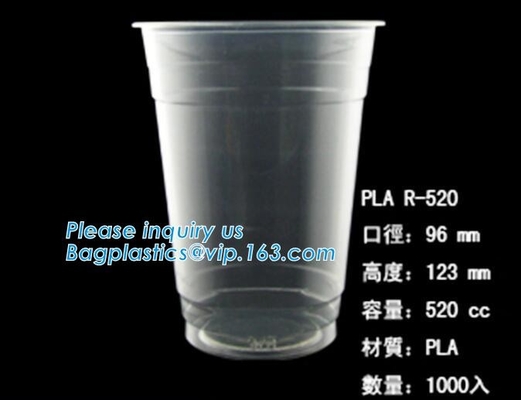 PLA 컴포스타바레 컵, 애완 컵, PP 컵, PS 꼭대기 스낵 컵 밀짚, 식품 가지고 가도록 하는 상자, 샐러드 플라스틱 보울 치수