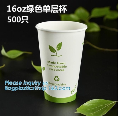 환경 친화적이고 블오데그라드러블, 퇴비성, PLA가 버릴 수 있는 뜨거운 추운 음료수 컵 세트, 카페, 판매점, 키오스크를 정렬시켰습니다