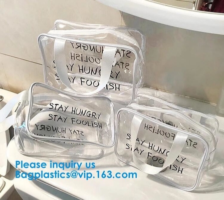 나일론, 슬라이더 마감 경기장 가방, 명백한 여성용 대형 손가방, 비치 백 핸드백인 PVC, 여행과 체육관 지퍼형 여성용 대형 손가방