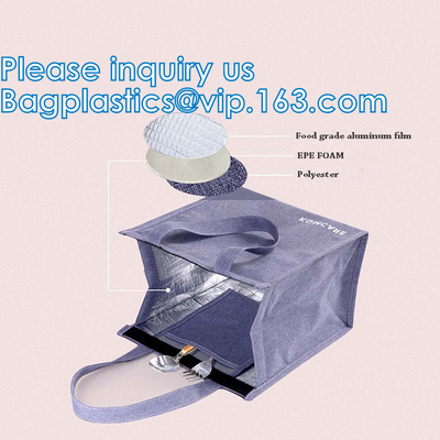 부직포 냉각기 가방, 절연된 백, 가온 &amp; 찬 음식 전달 테플론제 백, 식료품 쇼핑, 푸드 배달