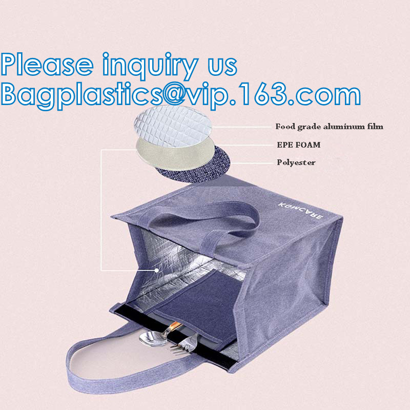 부직포 냉각기 가방, 절연된 백, 가온 &amp; 찬 음식 전달 테플론제 백, 식료품 쇼핑, 푸드 배달