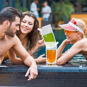 스탠드 업 주류 백, 음료 파우치, 냉온 음료용 은폐 가능한 알코올 플라스크, 재사용 가능 5