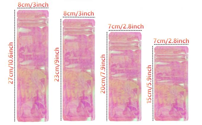 재밀봉 가능한 홀로그램 지플락 백, 슬라이드락 백 냄새 방지 Mylar Baggies 1