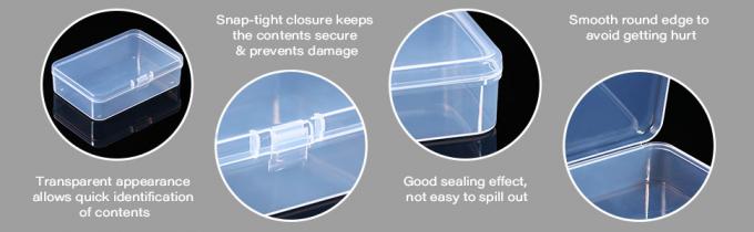 플라스틱 비즈 보관 용기 상자, 작은 품목 보관 공예품, 힌지 뚜껑, 보석, 하드웨어 0