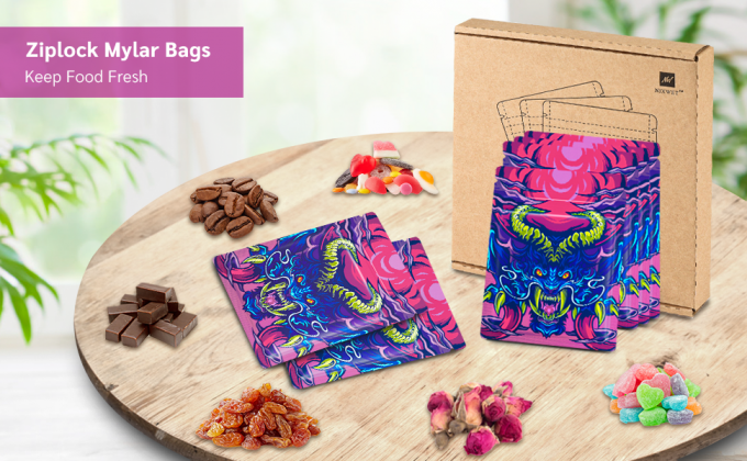 슬라이드 클로저가 있는 스탠드업 파우치, 재밀봉 가능한 지플락 마일라 백, 지퍼 씰링, 그립 씰, 슬라이드 씰 잠금 장치 0