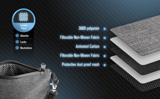 냄새 방지 가방 파우치 보관 케이스, 콤비네이션 잠금 장치, 탄소 안감 보관 가방, 냄새 방지 가방 0