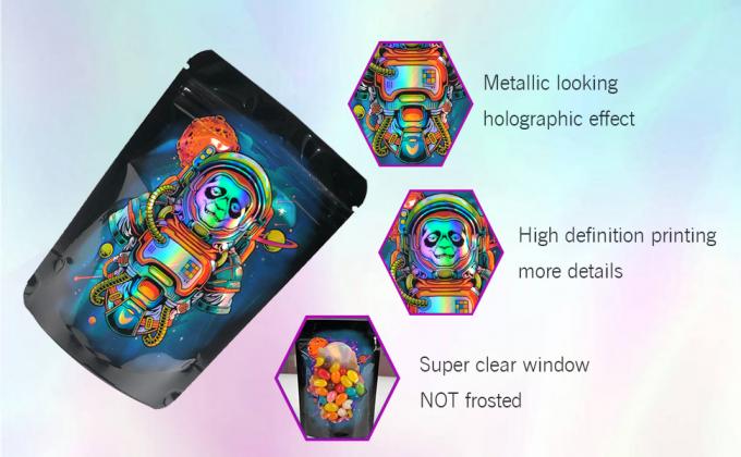 포장 파우치, 재밀봉 가능한 지퍼 잠금 포일 식품 보관 가방 안전 소재, 홀로그램 매트 파우치 1