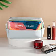 DAZZLING HOLOGRAPHIC, TPU PVC 레이저 화장품 가방, 메이크업 주최자 가방, 젤리 지갑, 행잉 세면도구 0