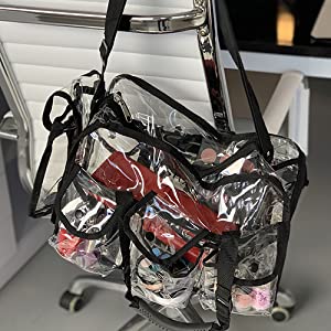 전문적 메이크업 여성용 대형 손가방