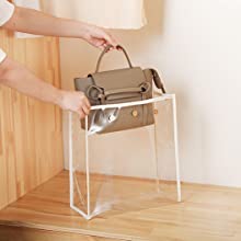 세련된 디자인 럭셔리 PVC 핸드백 지갑, 주최자 먼지 커버, 가방 보호대, 마그네틱 스냅 클로저 9