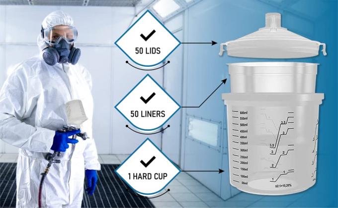 일회용 리필, 자동차 스프레이 컵 페인트 하드 컵, 건 컵, 페인트 혼합 컵, 스프레이 컵 시스템 4