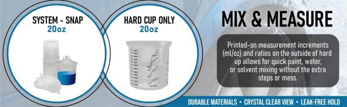 일회용 리필, 자동차 스프레이 컵 페인트 하드 컵, 건 컵, 페인트 혼합 컵, 스프레이 컵 시스템 5