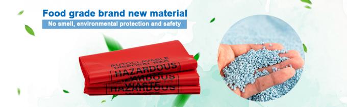 폴리프로필렌 생물학적 위험 처리 가방, 경고 라벨, 살균 인쇄, 생물학적 위험 기호가 있는 폐기물 가방 0