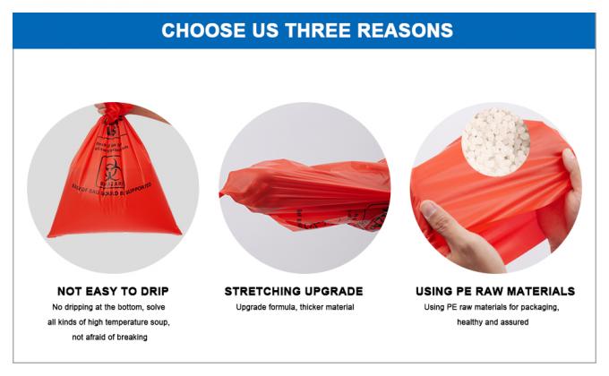 폴리프로필렌 생물학적 위험 처리 가방, 경고 라벨, 살균 인쇄, 생물학적 위험 기호가 있는 폐기물 가방 3