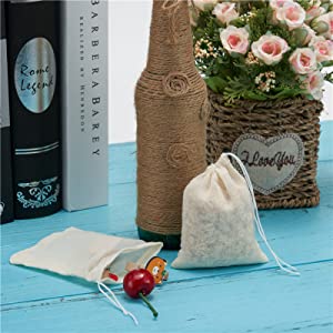 면 졸라매는 끈 가방, 면 모슬린 가방, 면 파우치, 재사용 가능한 가방, 보석 파우치, 선물 향 주머니 8