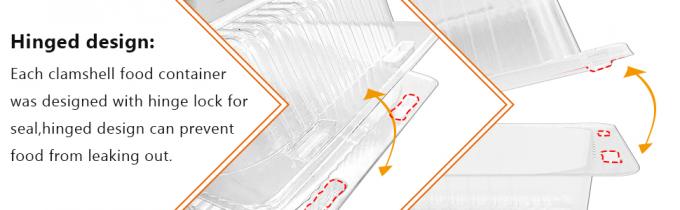 대합조개 껍질 힌지 물집 샐러드 폴드형 팩, 밀폐된 칸막이 급식 Prep 컨테이너는 도시락을 제거합니다 6
