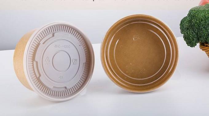 우호적인 Eco, 오일 방지, 샐러드 수프 쌀국수 그릇, 대나무 펄프, 버릴 수 있, 크라프트 지 보울 덮개 12