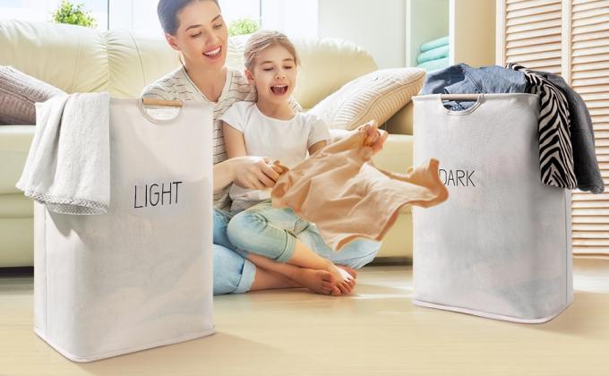 쉬운 핸들 운반과 세탁 바구니가, 세척 BIN을 폴딩시키, 가족 세탁실 화장실을 방해합니다 19