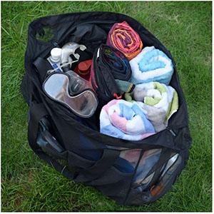 메쉬 비치 백 운반, 초대형 주머니, 특대 큰 잡낭, 망주머니, 식품점 제품 주머니 6