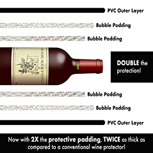 재사용할 수 있는 포도주병 보호기, 기포 쿠션, 여행 소매 건, 방누 안전 영향 방부제 3