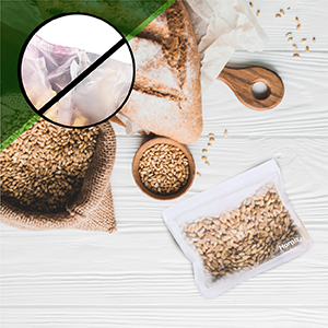 PEVA, 실리콘, 재활용 저장 재밀봉할 수 있는 냉장고 식품백, 누출 내구성 지플록식 밀폐된 점심 용기 0