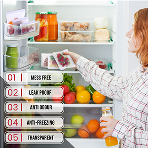 PEVA, 실리콘, 재활용 저장 재밀봉할 수 있는 냉장고 식품백, 누출 내구성 지플록식 밀폐된 점심 용기 1