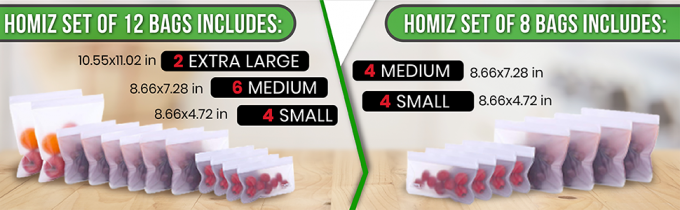 PEVA, 실리콘, 재활용 저장 재밀봉할 수 있는 냉장고 식품백, 누출 내구성 지플록식 밀폐된 점심 용기 5